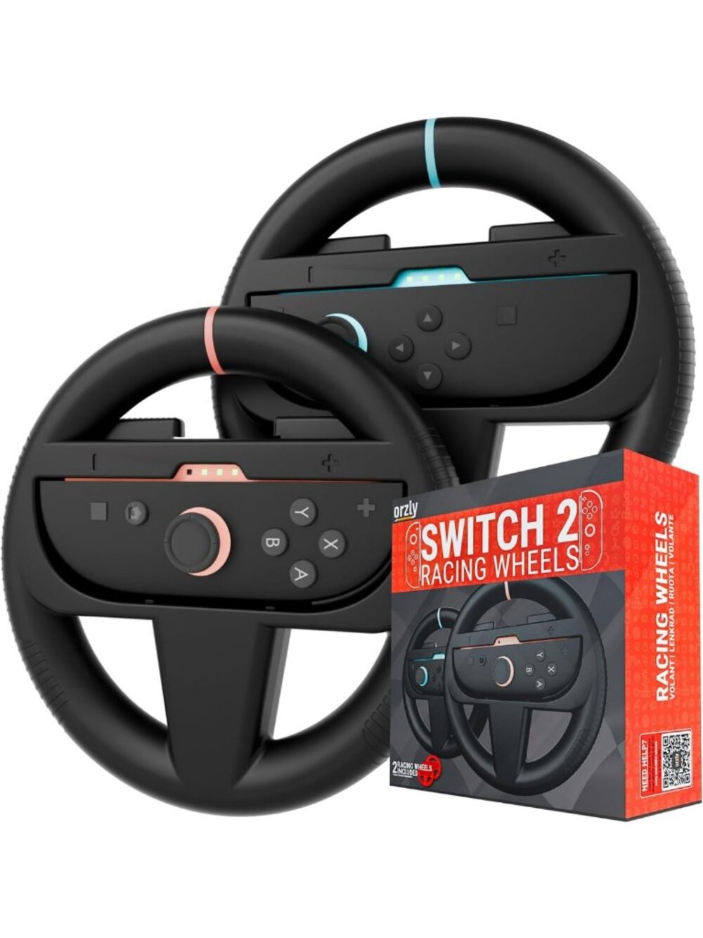 Racing Wheel Accessories for Switch 2 - Twin Pack for Joy-Con & Mario Kart